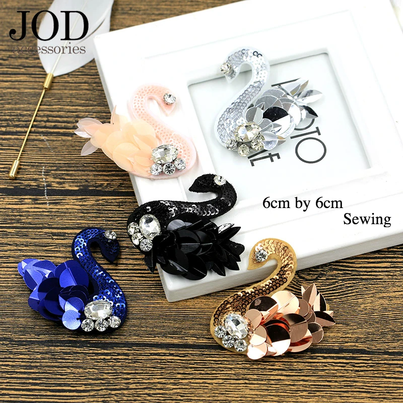 

JOD Brand Applique Sequined Cloth Patch Swan Sewing Bead Accessories Decals Stickers on Cloth Patch DIY Clothing Accessories