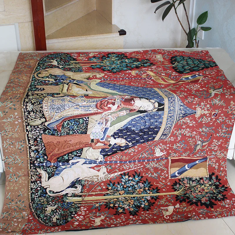 Belgian Tapestries A Mon Seul Desir Dobby одеяла очищенные хлопковые картины настенный гобелен