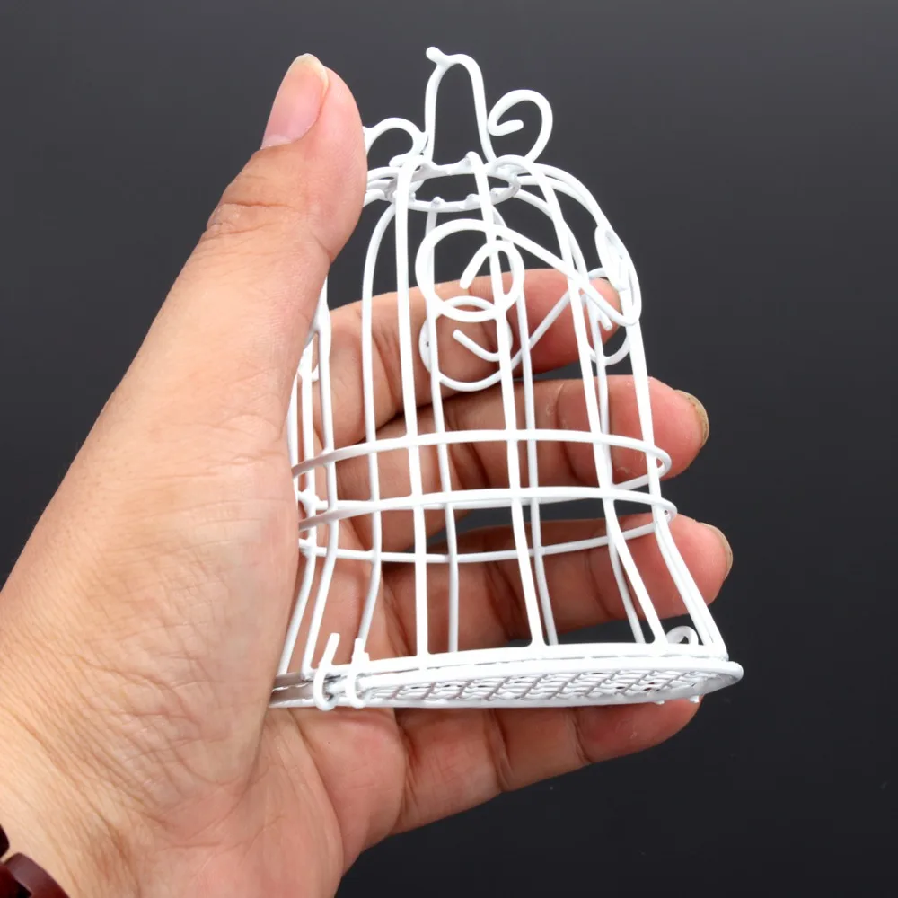 100pcs New Luxe White Bird Cage Wedding Party Gift Box Favor Metal Candy Chocolate Flower | Дом и сад