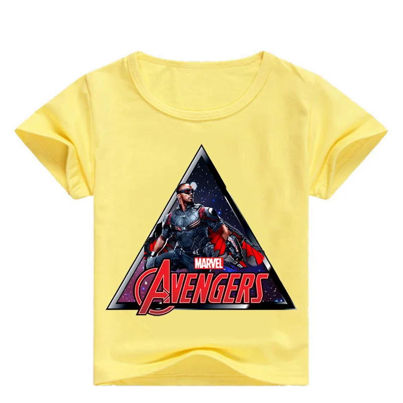 Летняя Детская футболка с принтом Мстителей Marvel костюм коротким рукавом