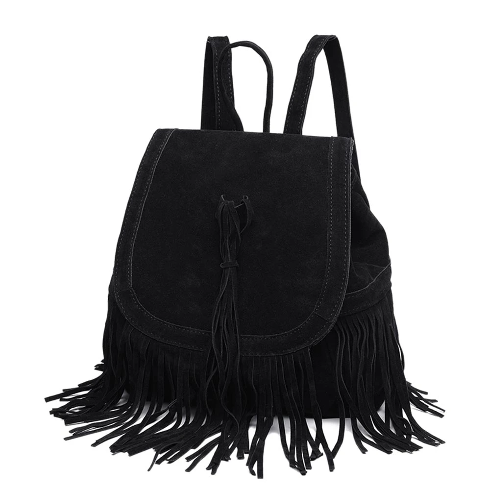 Повседневная Женщины Рюкзак Мини Кисти Мода Твердые Сумка Искусственной Замши