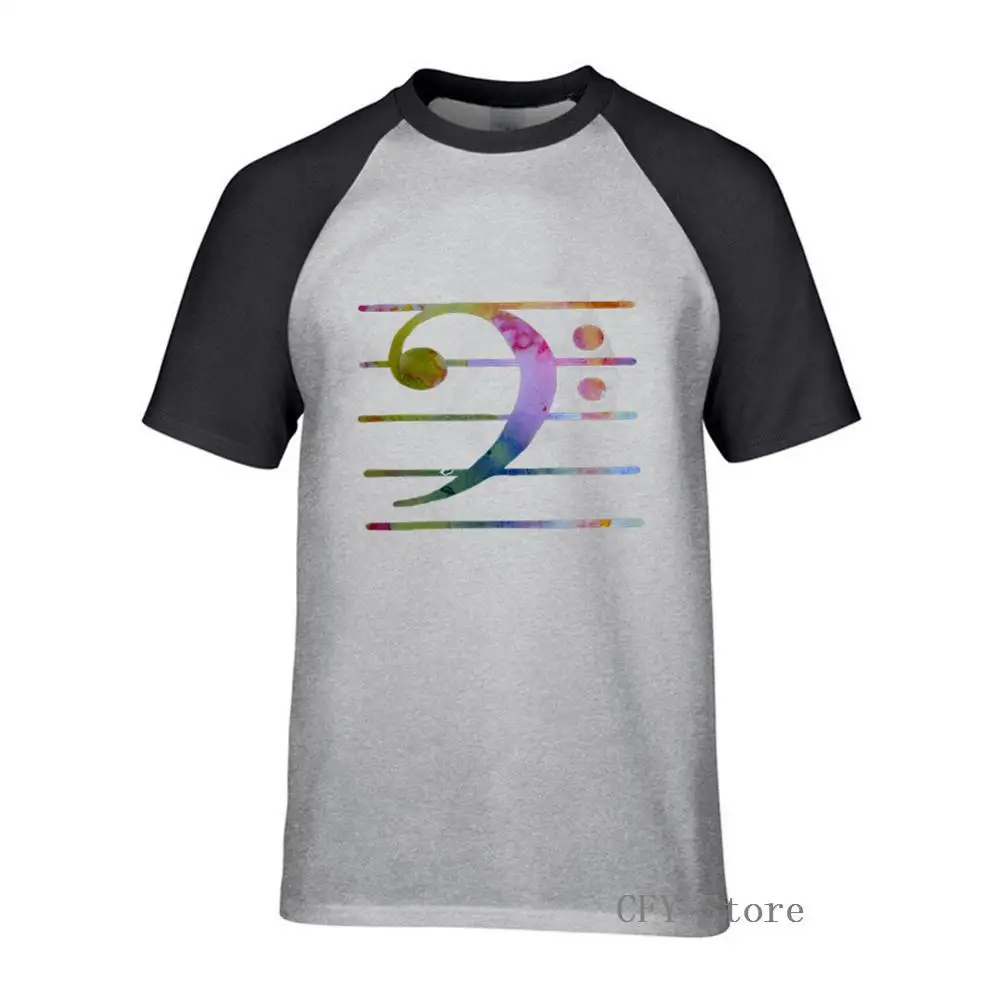 Мужские футболки Bass Clef music notes Clothing футболка с коротким рукавом из 100% хлопка
