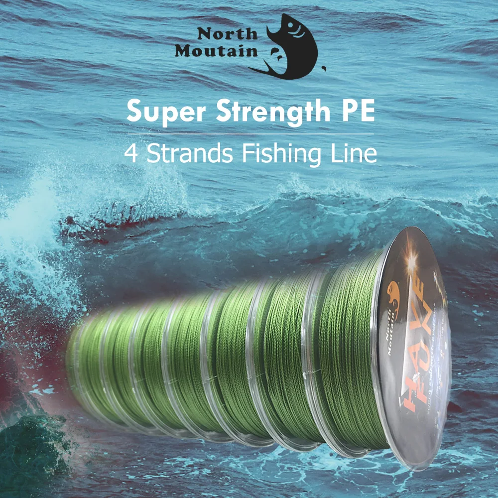 

North Moutain 100M*10PCS Braided S Line Multifilament Karpervissen PE Line 4 Strands Spearfishing Gun Strength Carp Fishing Line