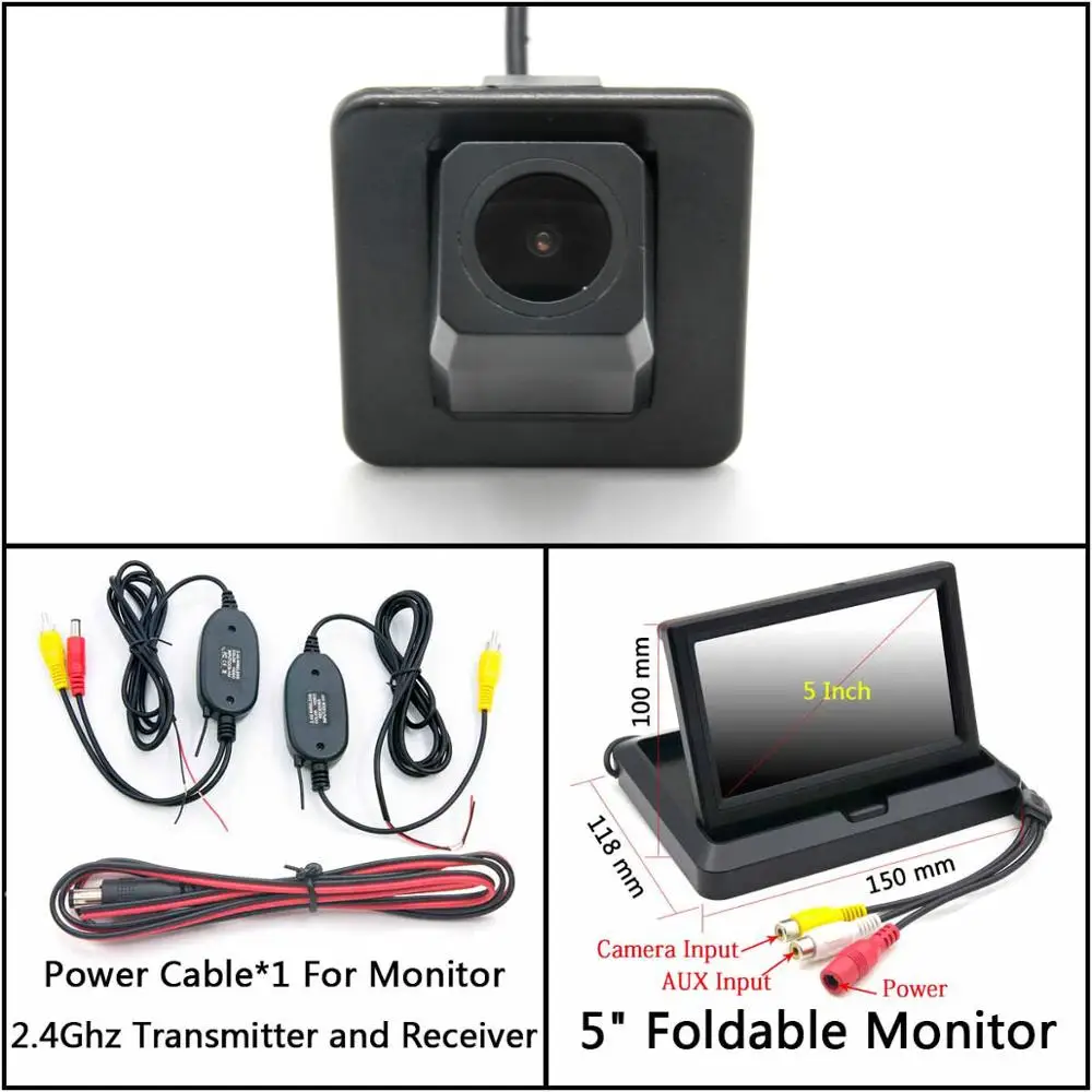 C Wireless 5 inch F Full HD камера заднего вида для Kia cerato Forte 5 K3 Cerato Classic для hyundai Elantra Avante, Парковочное зеркало, монитор - Название цвета: C Wireless 5 inch F