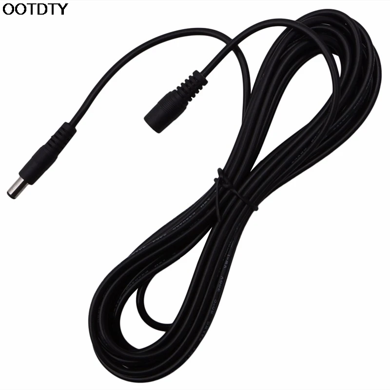 1pcs OOTDTY 1.5m/3m/5m Audio Extension Cable 5.5mm x2.1mm Female To Male Adapter DC Power Cord Lead Connector |