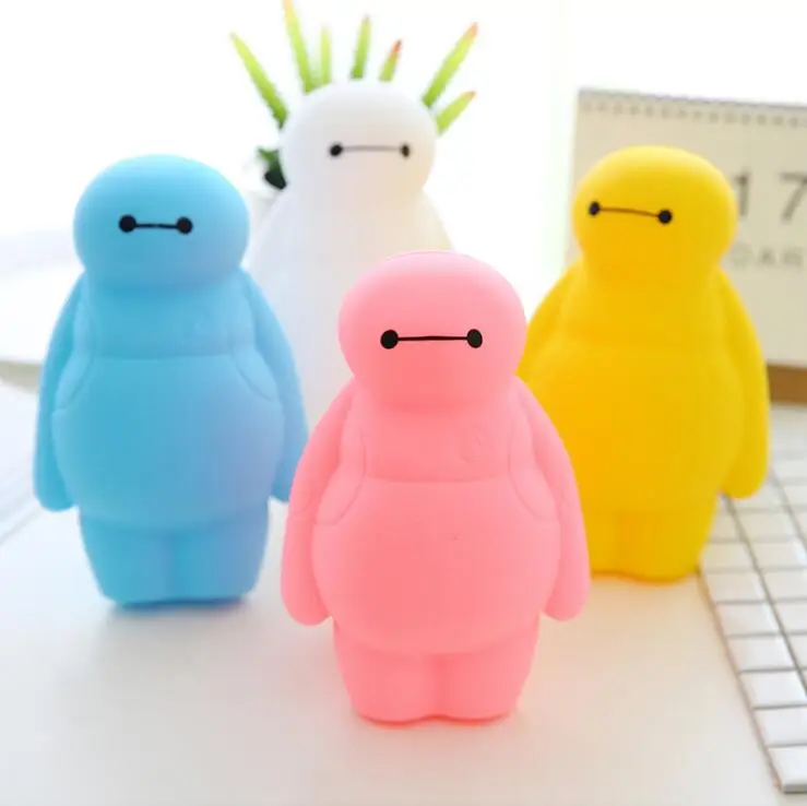 100 шт./лот Симпатичные Baymax Дизайн резиновая пенал Роман Карандаш сумка портмоне