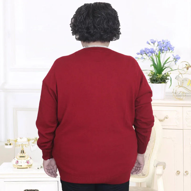 Plus size 4XL 8XL 2018 new middle-aged fashion large pure wool sweater PJ8502 |
