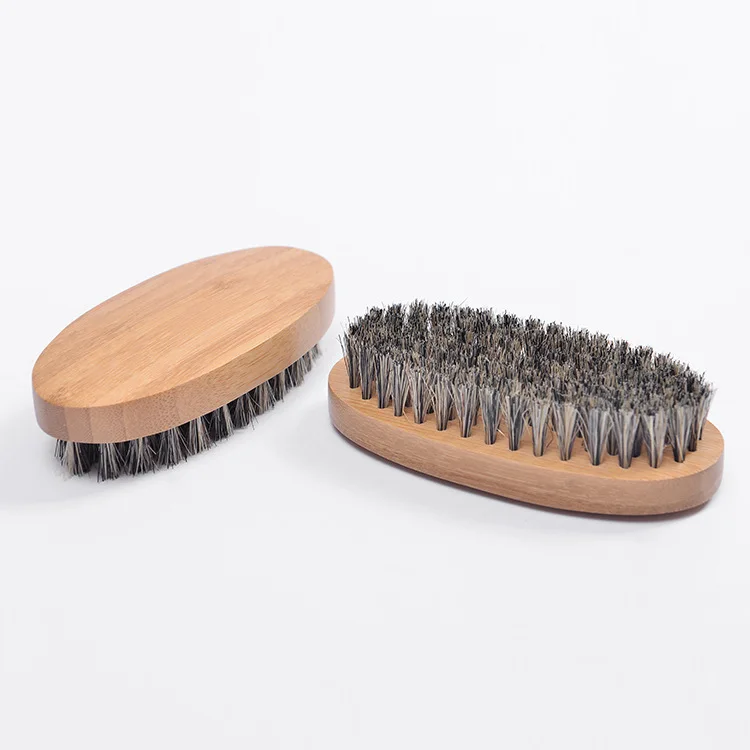 

1pcs Professional Hard Round Wood Handle Comb Beard Brush Boar Hair Bristle Travel Use Mustache Brush Styling Tool for Men