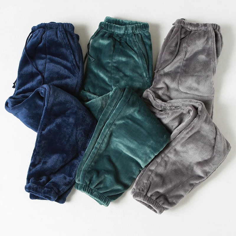 

Men 's Sleep Pants Winter Flannel pants Home Sleep Pants mens Sleep Bottoms Loose trousers seal