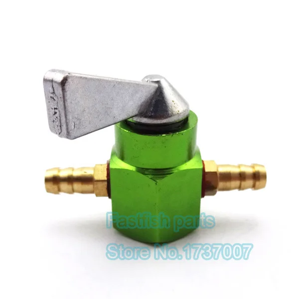 Зеленый топливный кран CNC 1/4 дюйма Встроенный клапан газовый для квадроцикла