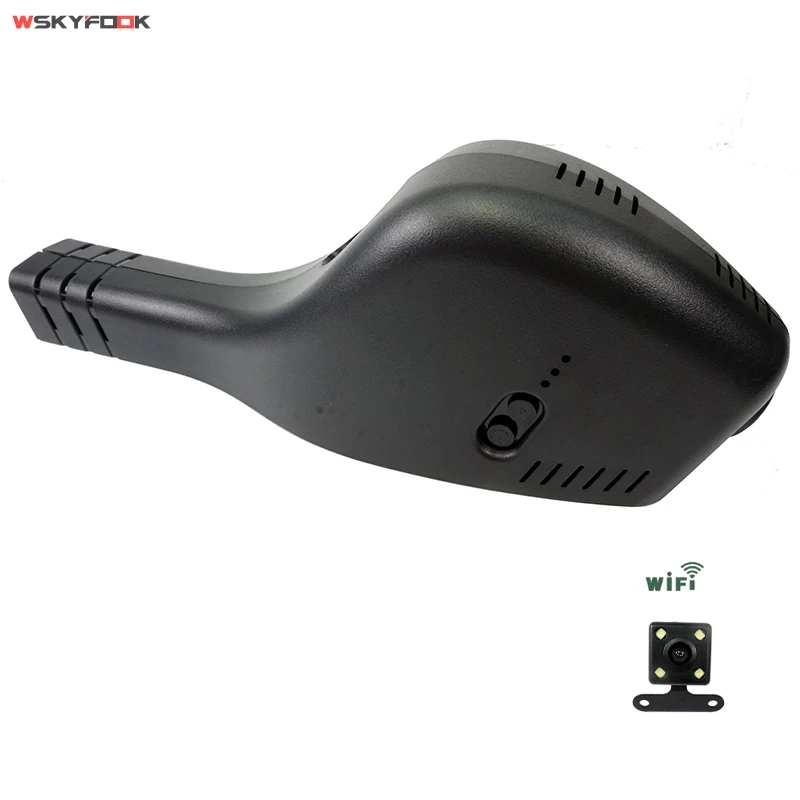 Black dual lens Для Volkswagen golf 7 Tiguan L Magotan B8 Skoda Octavia A7 Rapid Автомобильный видеорегистратор wifi DVR двойной объектив видеорегистратор - Название цвета: Black dual lens