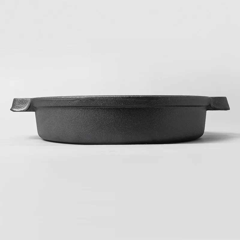 Высококачественная чугунная сковорода с плоским дном 35 см старомодная ручная