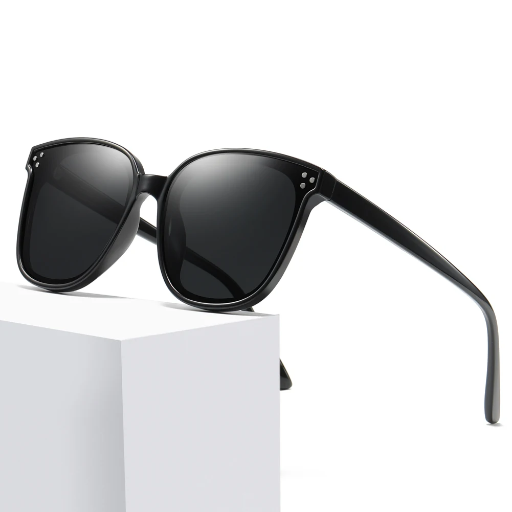 

Женские солнцезащитные очки с поляризацией, большие круглые очки для вождения, черные, красные, 2019