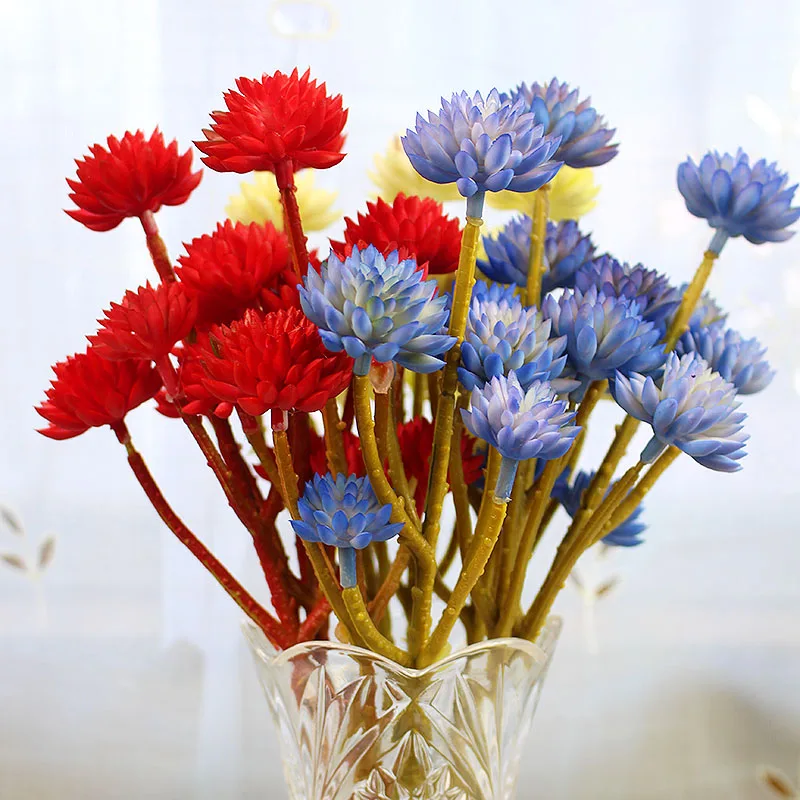 (3 шт./лот) одиночная головка 6 цветов лотоса искусственные растения для украшения