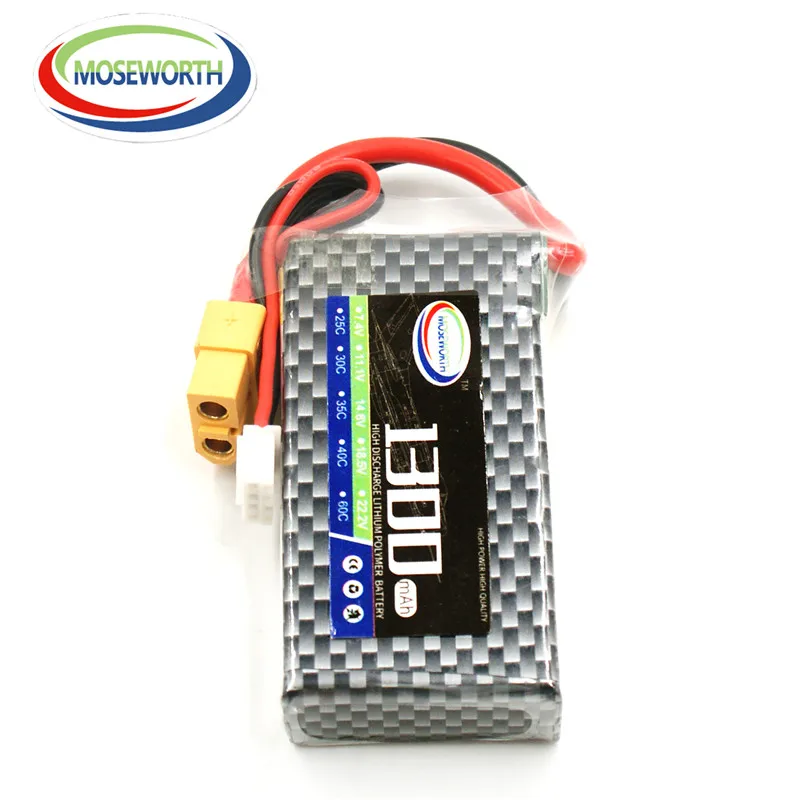 Комплект из 2 предметов 3S 11 1 V 1300 мА/ч 25C Lipo Батарея для р/у вертолет Квадрокоптер