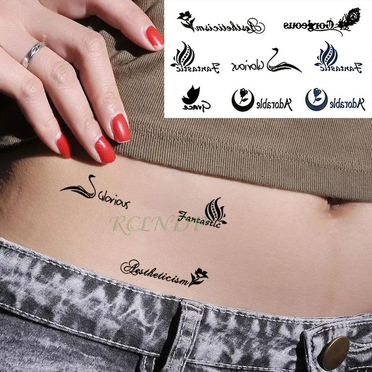 Водостойкая Временная тату-наклейка английская буква свобода искусственная