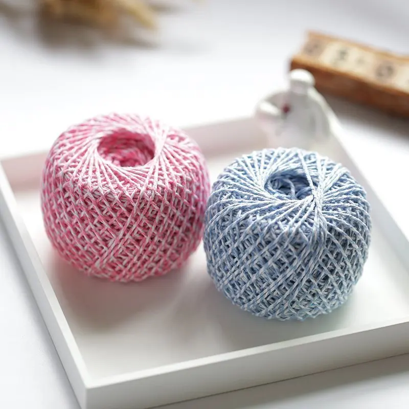 Цветной пеньковый шпагат KOKNIT 100 м/рулон джутовая веревка натуральный джутовый 2