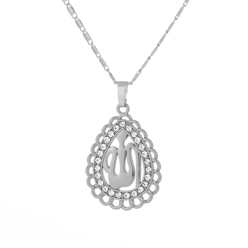 Ожерелье с кулоном из страз золотого цвета классический Арабская религиозная