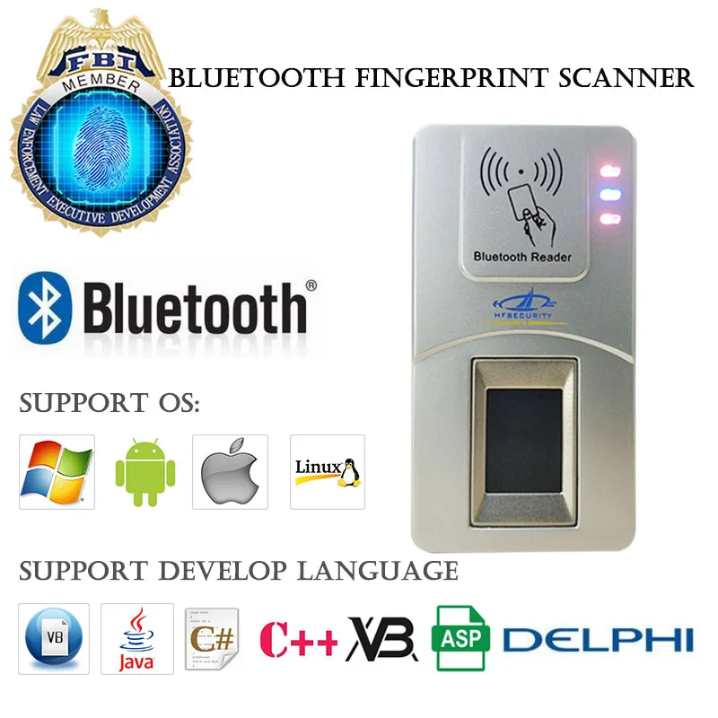 Fffbi USB Bluetooth сканер отпечатков пальцев для Windows Linux Android IOS Бесплатный SDK Поддержка