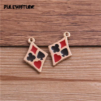 Photo Color Pulchrode 6 шт. 17*26 мм сплав металла капля масла игральные карты Подвески для DIY браслет ожерелье ювелирных изделий - Окраска металла: Photo Color