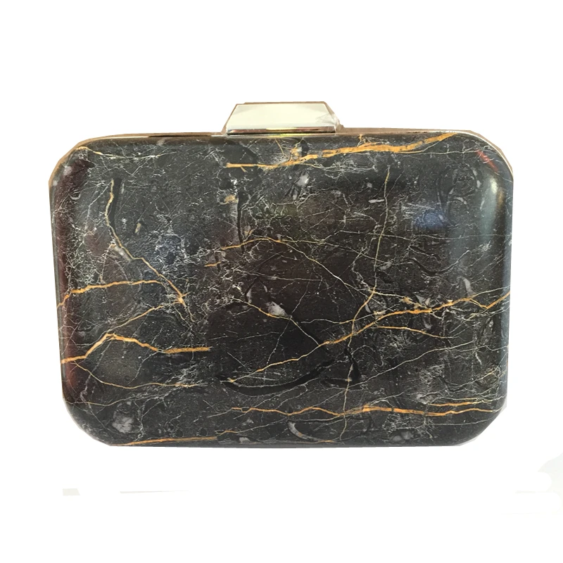 Женская вечерняя сумка клатч черная квадратная из искусственной кожи с узором