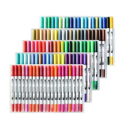 100 Colors 120 шт акварельные кисти маркеры каллиграфия ручка для офиса и школы и канцелярские принадлежности для художников и начинающих живописи - Цвет: 100 Colors