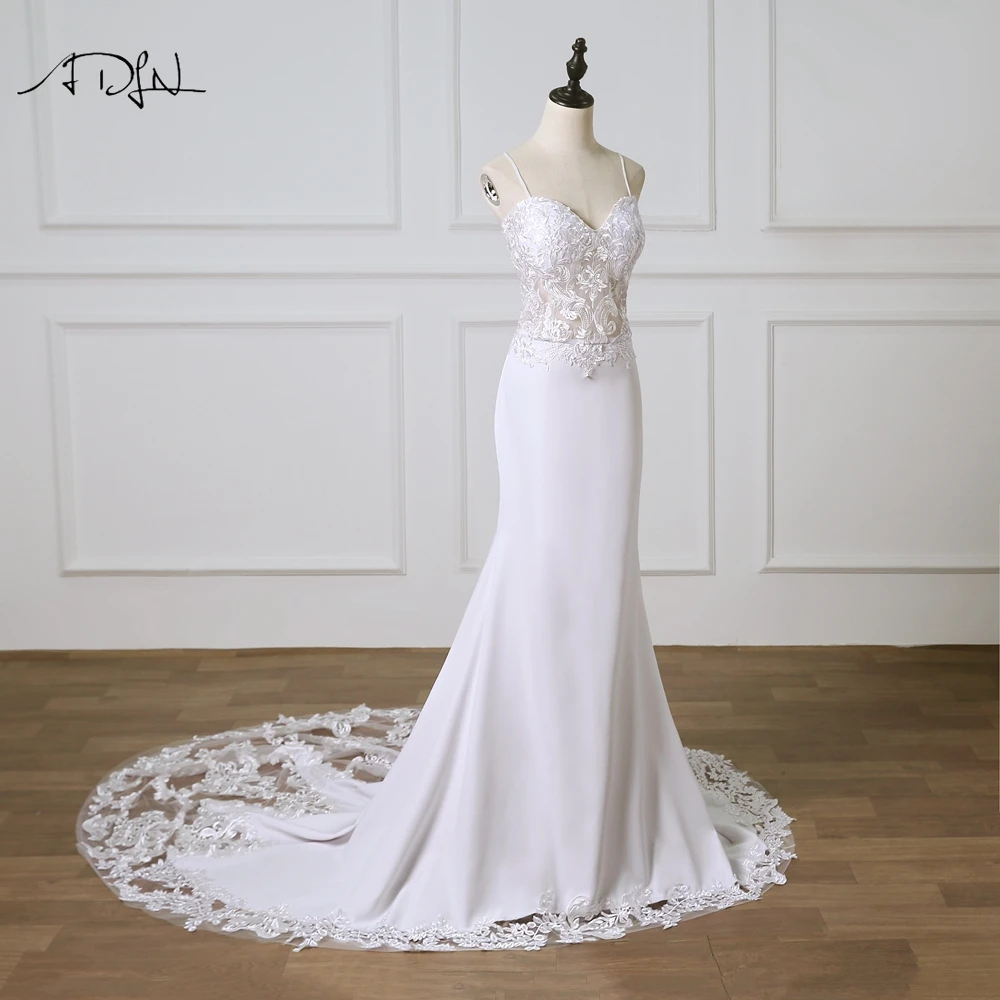 Очаровательное свадебное платье русалки 2020 на тонких бретелях Vestido de novia