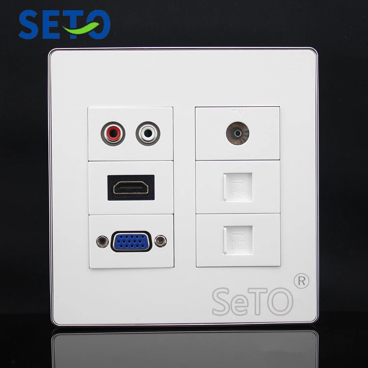 SeTo 120 тип ТВ + Сеть RJ45 Cat5e RJ11 Cat3 VGA HDMI аудиоразъем панель Выходная настенная