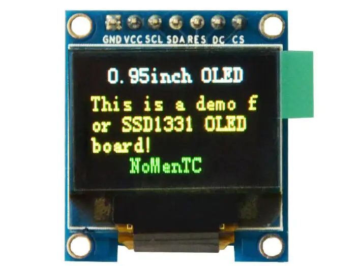 Полноцветный OLED дисплей 0 95 дюйма с разрешением 96x64 SPI параллельный интерфейс