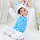 Детский Kugurumi комбинезон в виде животных с голубым кроликом из мультфильма фланелевый костюм для косплея пижамы Одна деталь детская одежда для отдыха для мальчиков и девочек, Пижама, одежда для сна