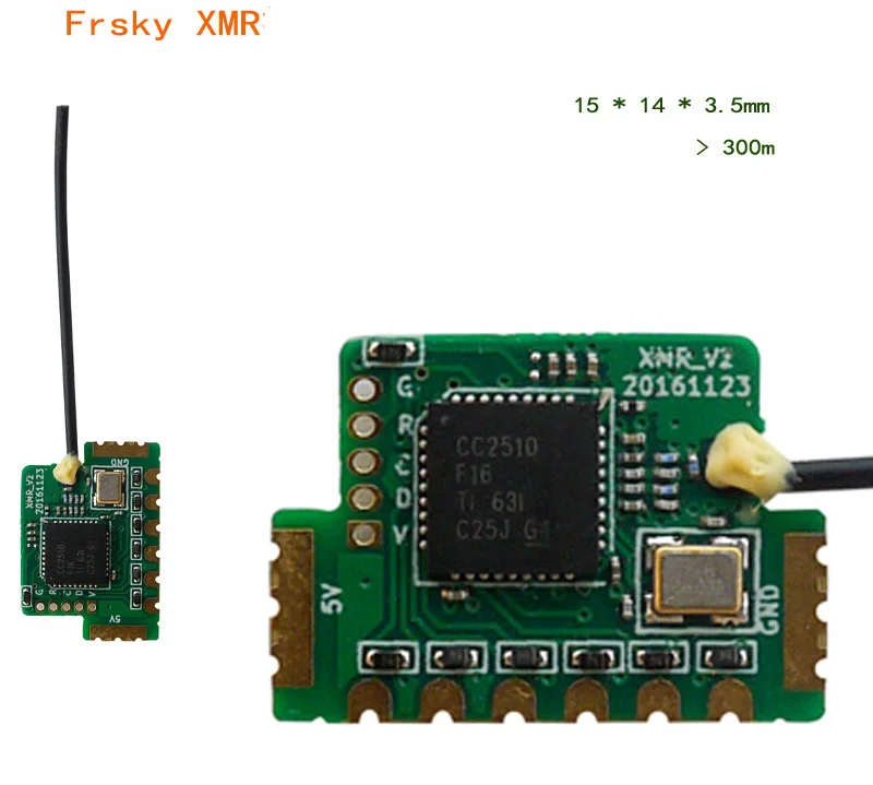 Мини-ресивер Frsky 16 каналов PWM XM +/XMR ssus выход на самолет с неподвижным крылом 1 5 км |