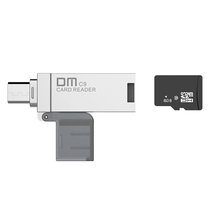 Считыватель карт памяти DM OTG CR009 Micro SD TF для смартфонов на Android с интерфейсом USB|memory