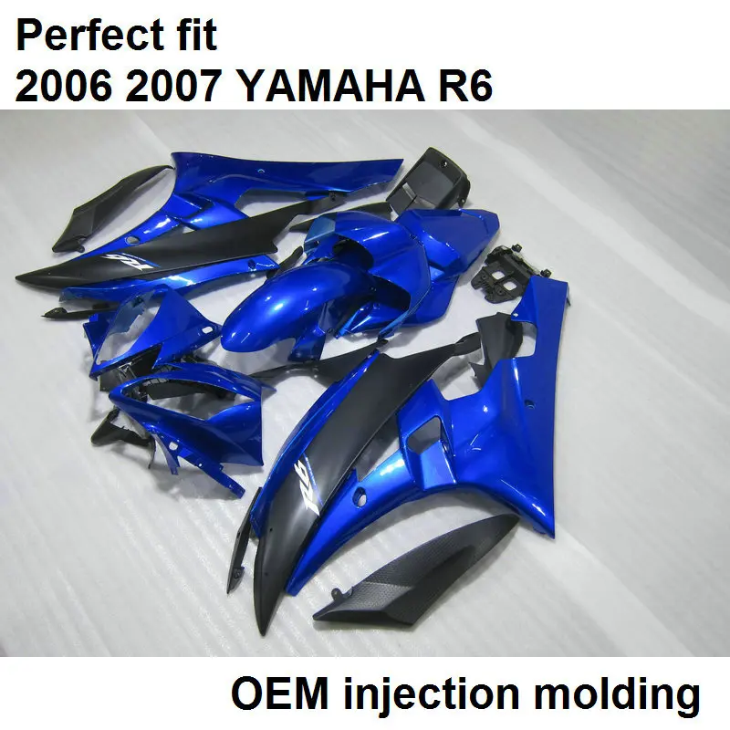 100% подходят для литья под давлением Обтекатели Yamaha YZF R6 2006 2007 темно-синий черный