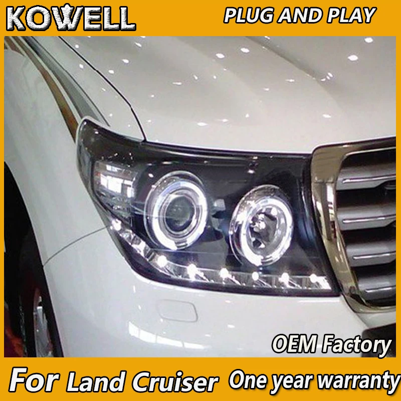 Автомобильный Стайлинг KOWELL для 2007-2012-2015 Land Cruiser фары светодиодные линзы DRL