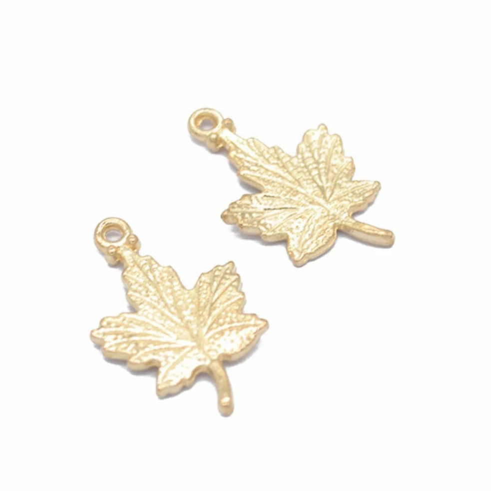 kc gold REGELIN 23*15 мм 50 шт./лот золото/серебро/розовое золото/kc золото цвет кленовый лист подвески небольшой металлический лист DIY ювелирных изделий Аксессуары - Окраска металла: kc gold
