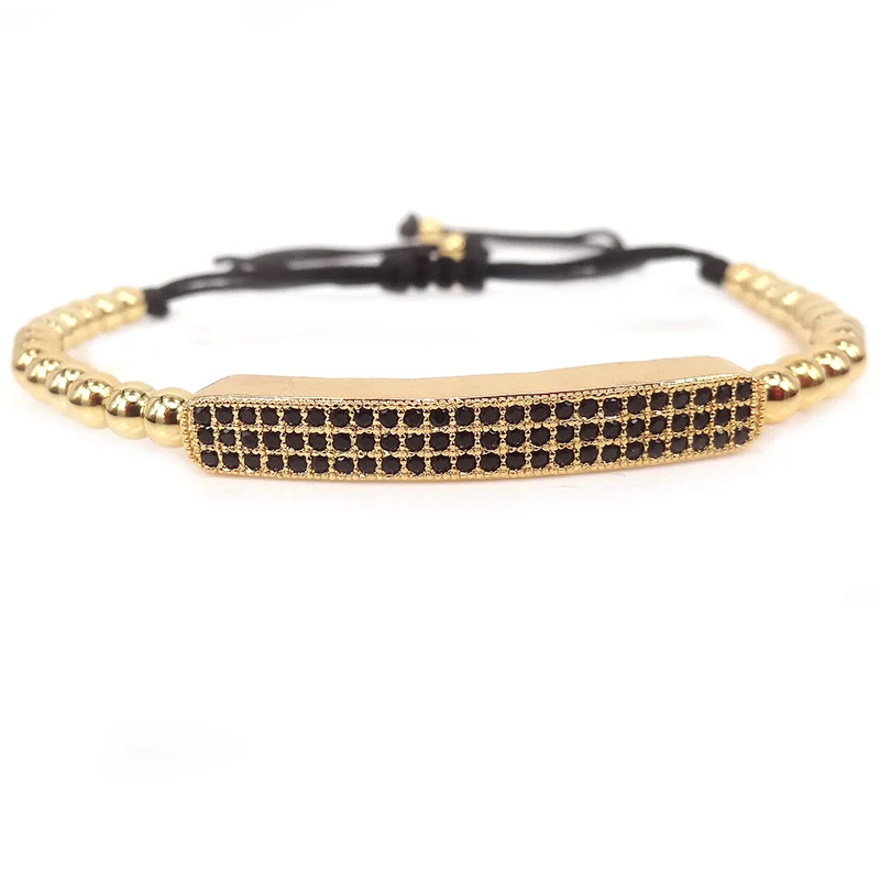 Новые браслеты Macram плетеный модный браслет золотого цвета с длинными бусинами из