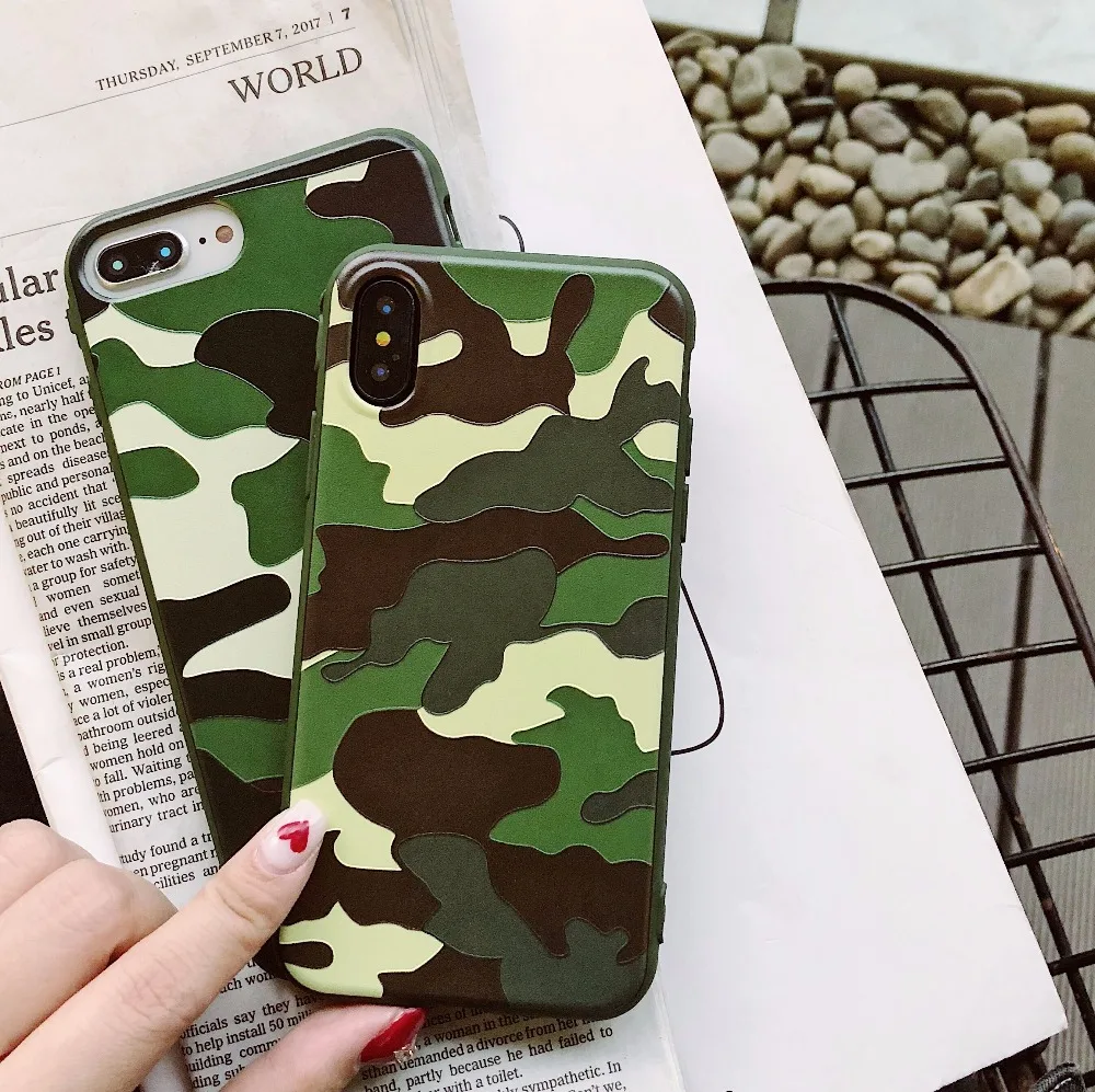 Мраморный Camo чехол для телефона iphone X 6 S 7 8 плюс армия камуфляж Camoufl сращивания