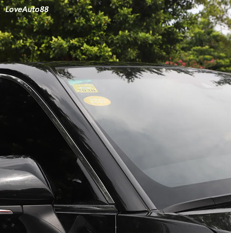 Front trim Black Нержавеющая сталь Авто Боковая юбка Автомобильная крыша передняя отделка боковое тело декоративная отделка дверей для Toyota Camry - Название цвета: Front trim Black