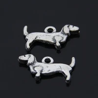 200pcslot dog dachshund charms pendants for jewelry making diy handmade craft 1910mm