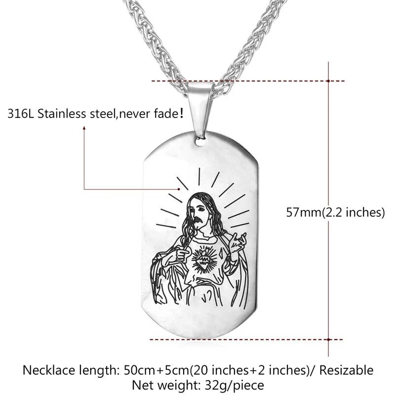Ожерелье с подвеской в стиле G панк-рок изображением Иисуса собака ожерелье
