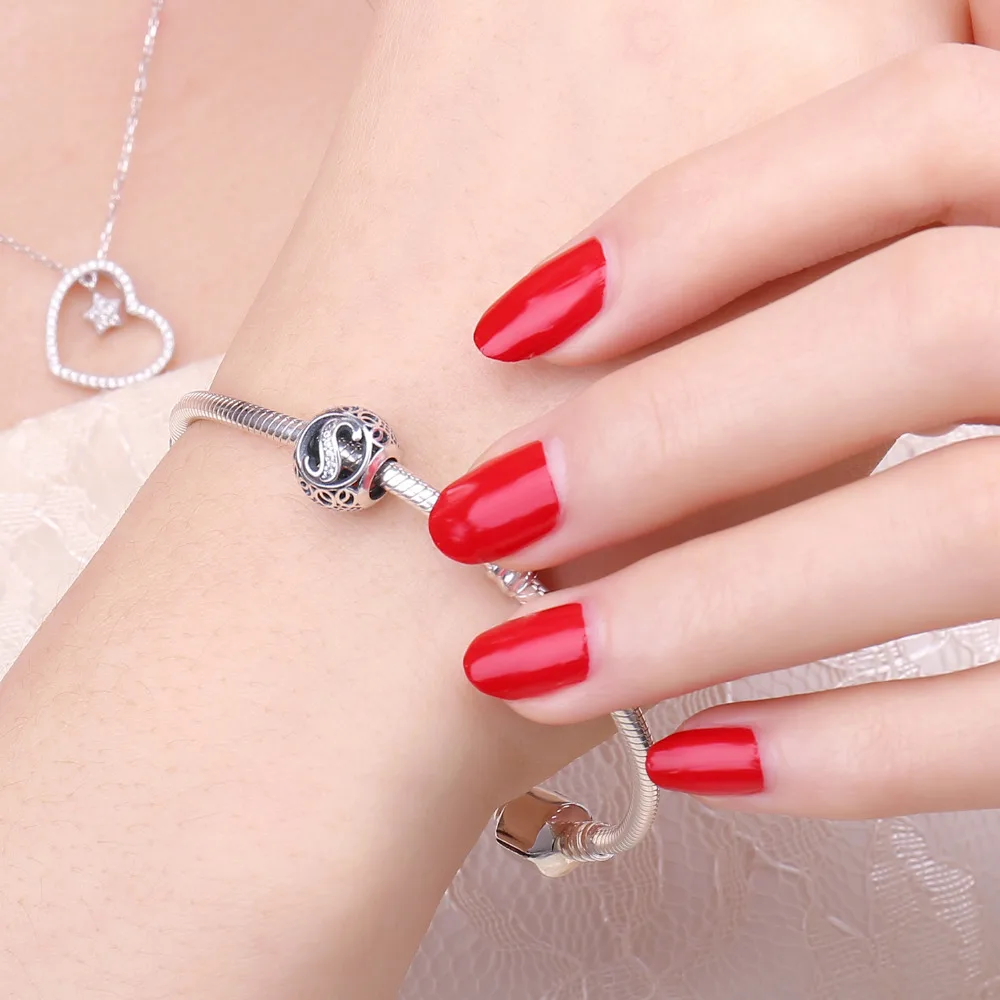 Jewelrypalace стерлингового серебра 925 буквой S жемчужный бисер Подвески Fit Браслеты