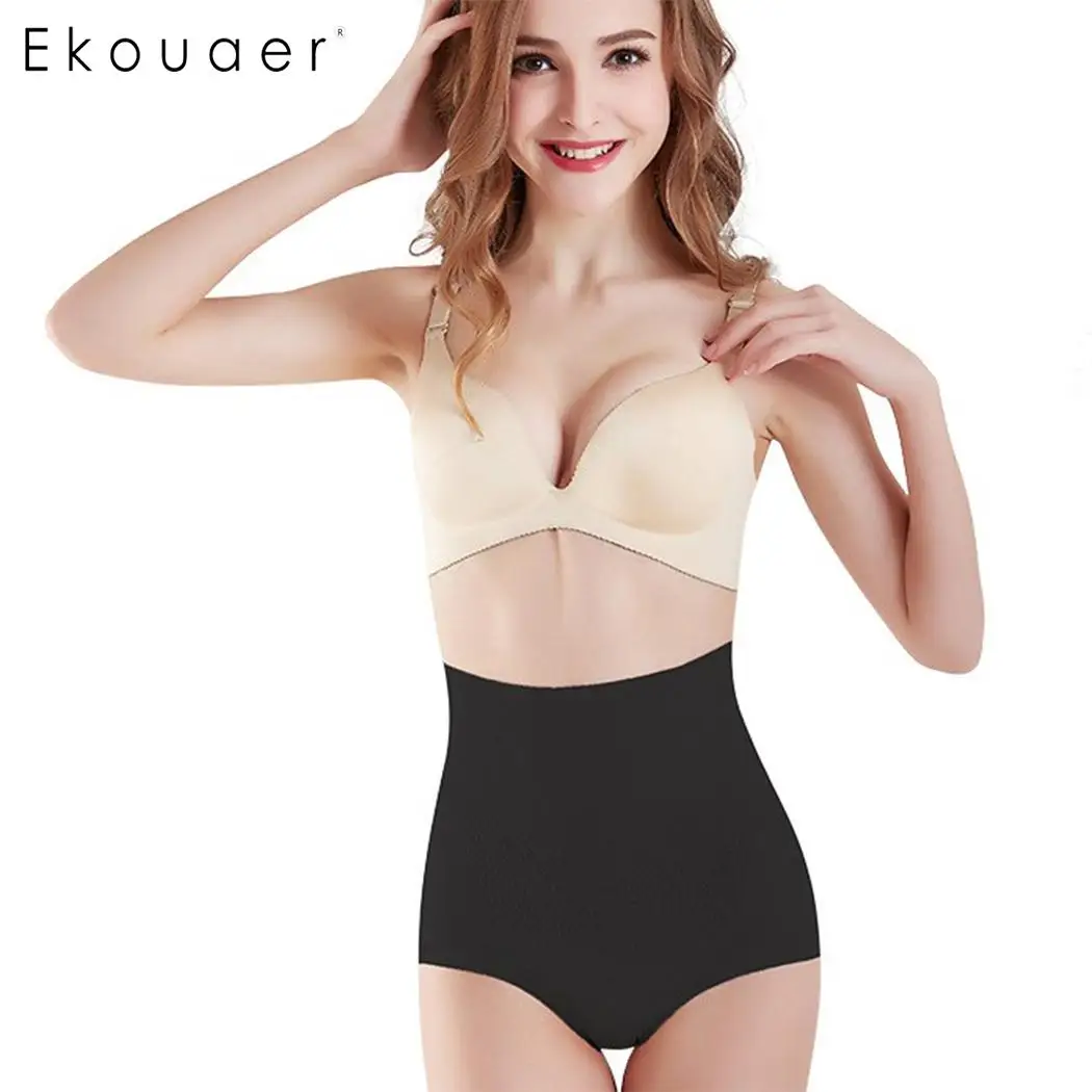 Ekouaer Нижнее белье Женские Трусики Sexy Высокая Талия животик Управление Body Shaper