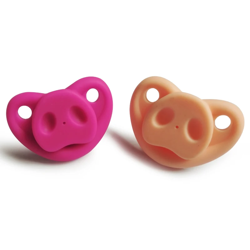 Funny Cute Pig Nose Baby Pacifier Food Grade Silica Gel Thumb Type Teether Nipple Care Accessories | Мать и ребенок