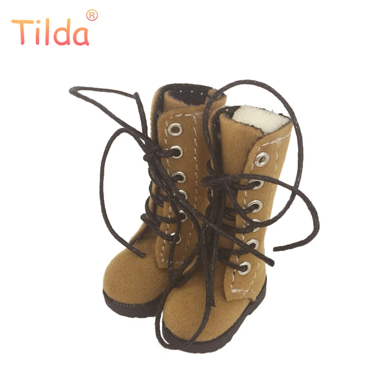 Brown Тильда 3,2 см Кукла Сапоги для Blythe Кукла игрушка, 1/8 Мини кожаные куклы обувь для Blyth Azone BJD, Повседневная кукольная обувь аксессуары - Цвет: Brown