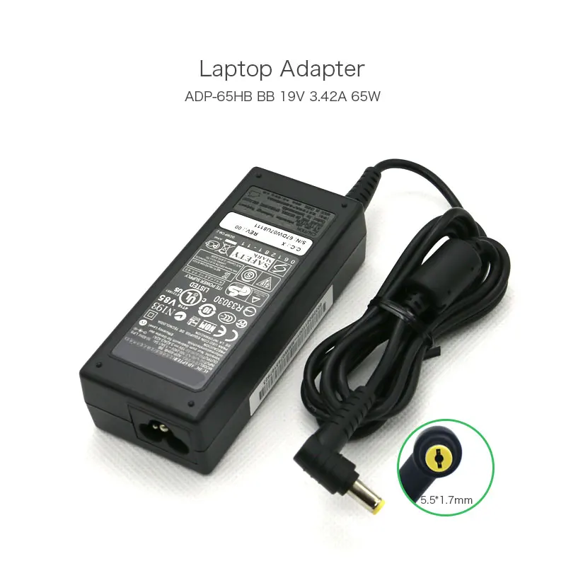 

Genuine 19V 3.42A 65W 5.5*1.7mm Laptop Power Adapter ADP-65HB BB for Acer ASPIRE 3050 5570 1680 5535 Delta AC Charger