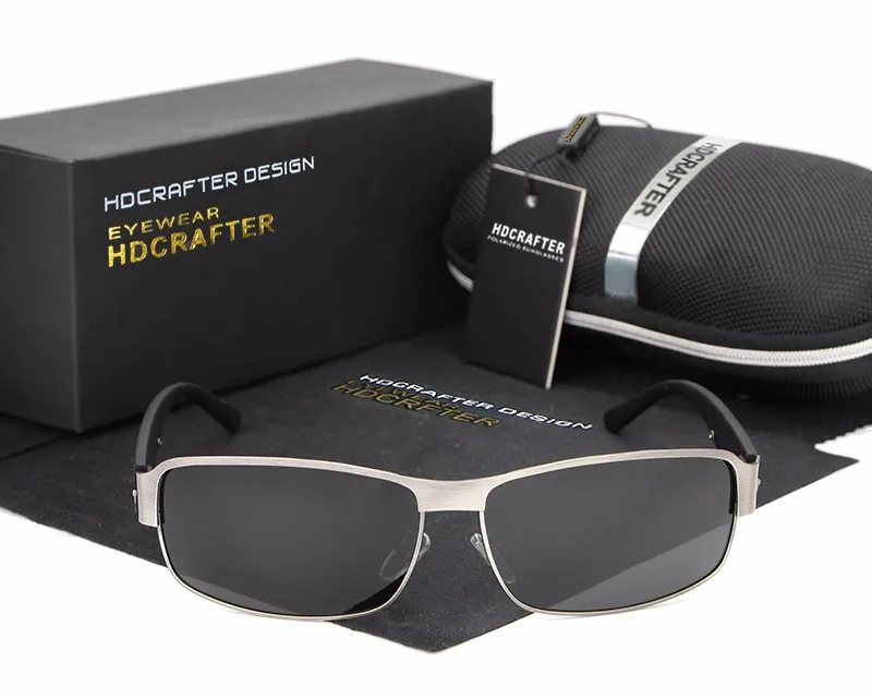 HDCRAFTER, поляризованные солнцезащитные очки для вождения, мужские, фирменный дизайн, Lunette De Soleil Homme, UV400, очки с оригинальными аксессуарами