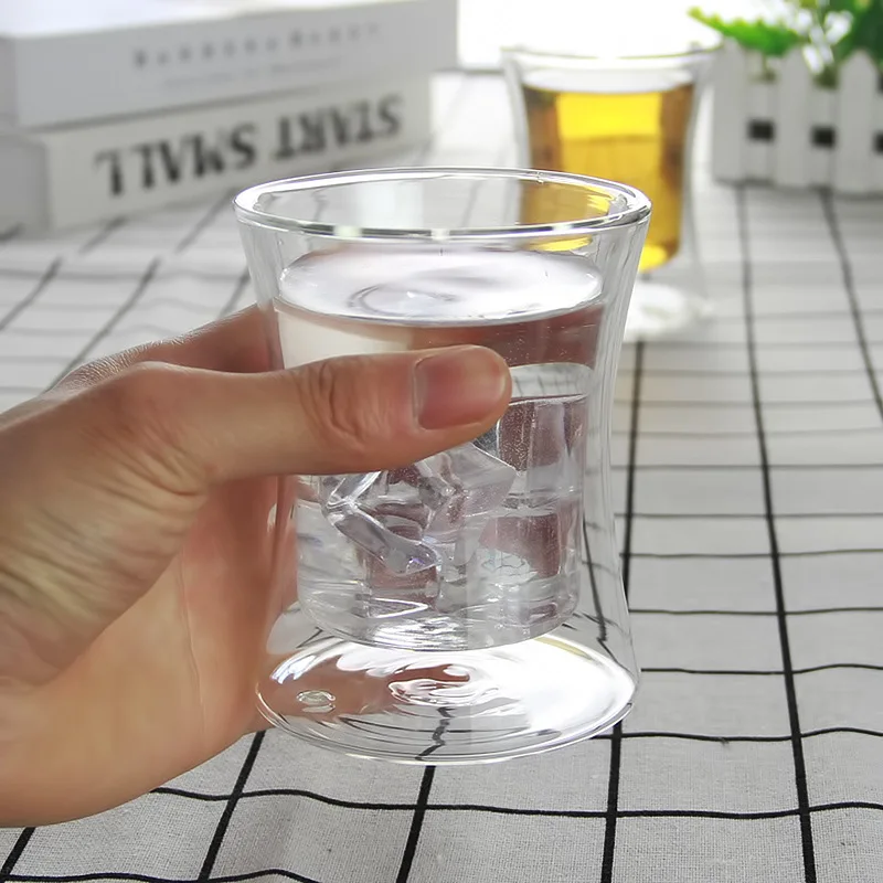 200 мл двухслойная стеклянная кружка для чая в китайском стиле простая прозрачная