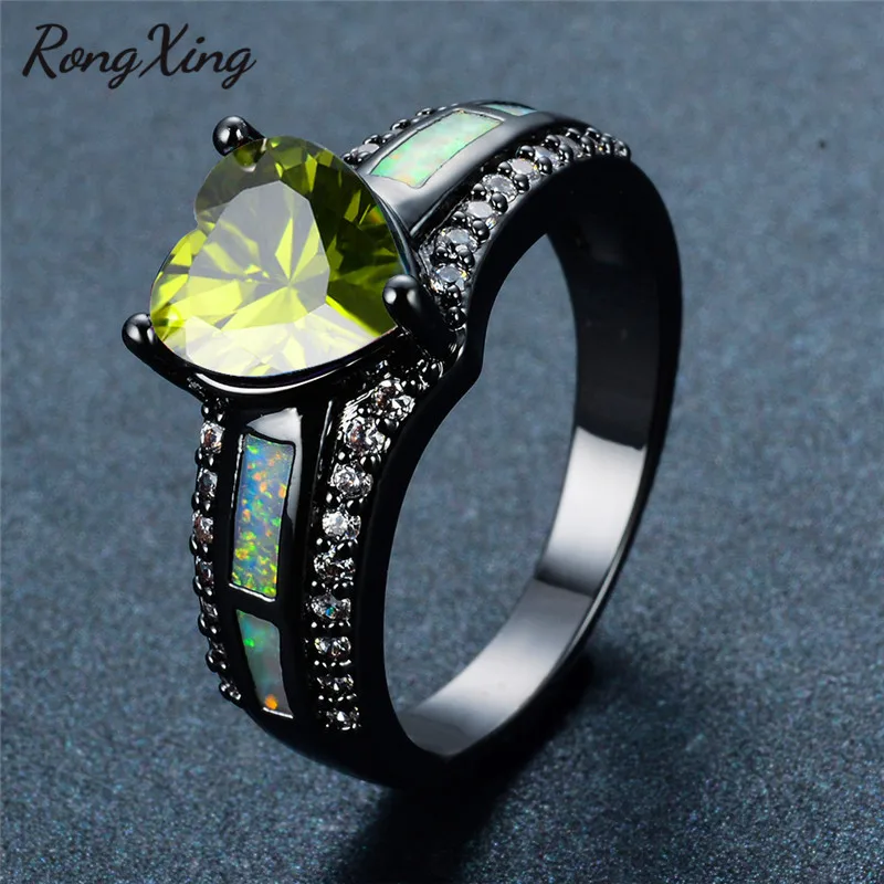 RongXing хит продаж белые противопожарные кольца с разноцветными сердечками для