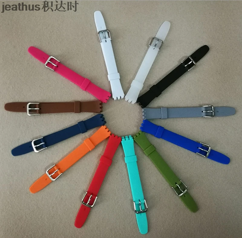 Ремешок для часов jeathus watcband из силиконовой резины 12 мм сменный ремешок с пряжкой