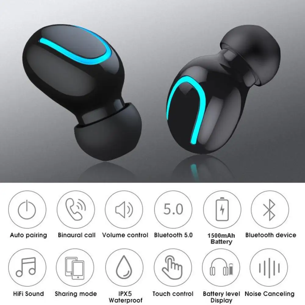 Bluetooth 5 0 наушники TWS беспроводные Blutooth гарнитура для спорта игровая телефона PK HBQ |